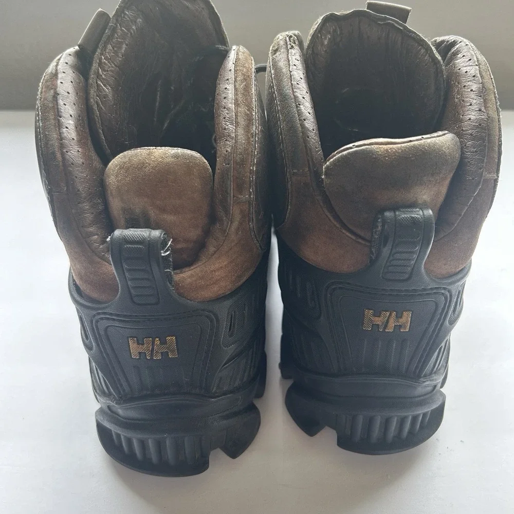 Helly Hansen Hiking Boots Mens 13 Brown Leather Trail‎ Trek Wear Rugged Gorpcore